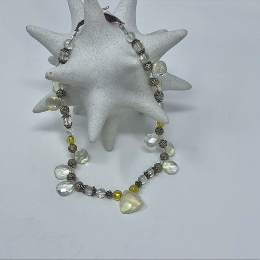 Bella Dolce | Sterling Silver Necklace with Murano glass beads & easy leaf clasp